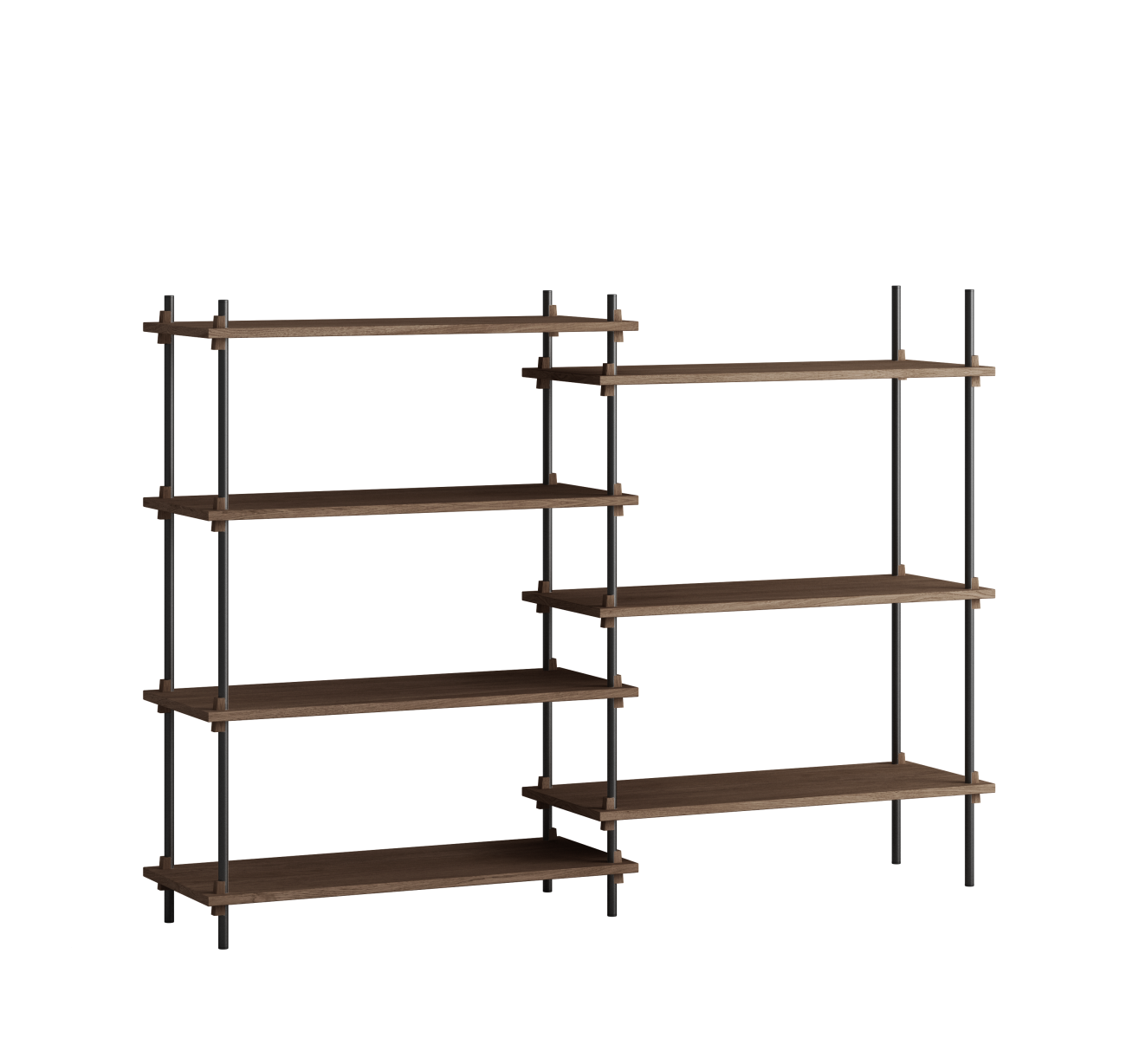 MOEBE - Reolsystem S.115.2.A, Smoked Oak/Sort