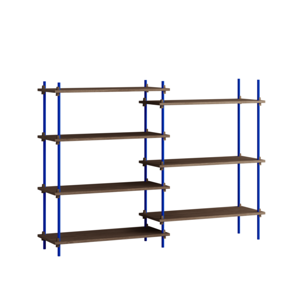 MOEBE - Reolsystem S.115.2.A, Smoked Oak/Deep Blue