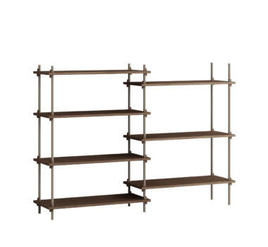 MOEBE - Reolsystem S.115.2.A, Smoked Oak/Warm Grey