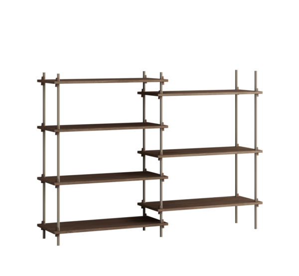 MOEBE - Reolsystem S.115.2.A, Smoked Oak/Warm Grey