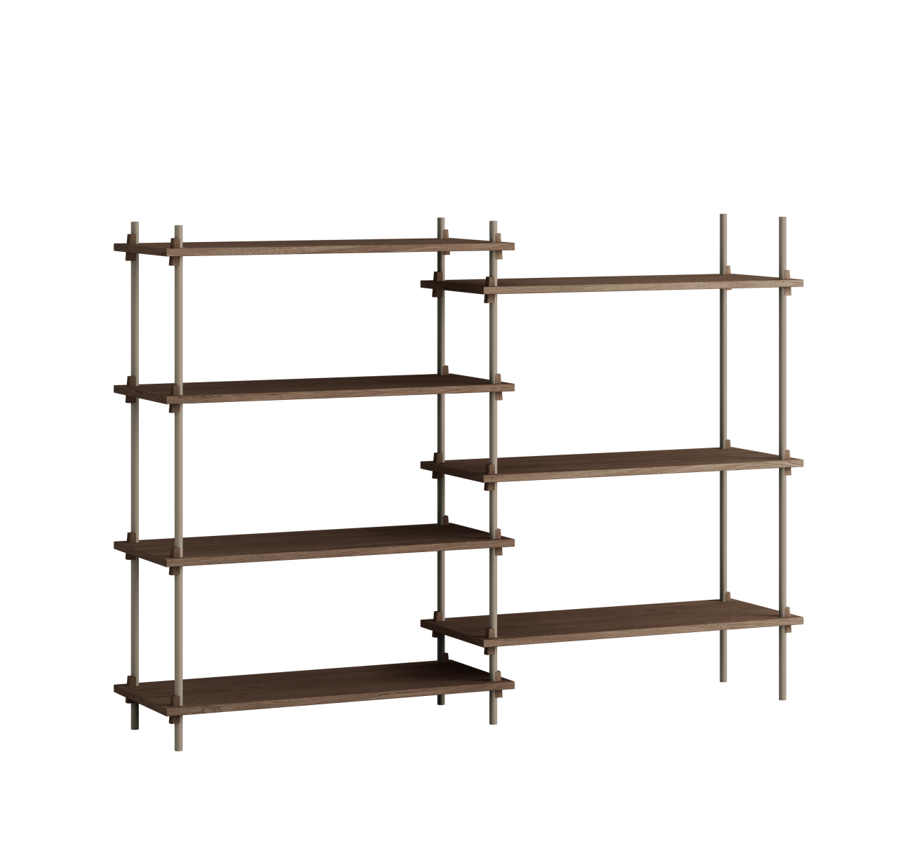 MOEBE - Reolsystem S.115.2.A, Smoked Oak/Warm Grey