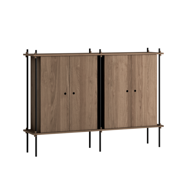 MOEBE - Reolsystem S.115.2.E, Smoked Oak/Sort