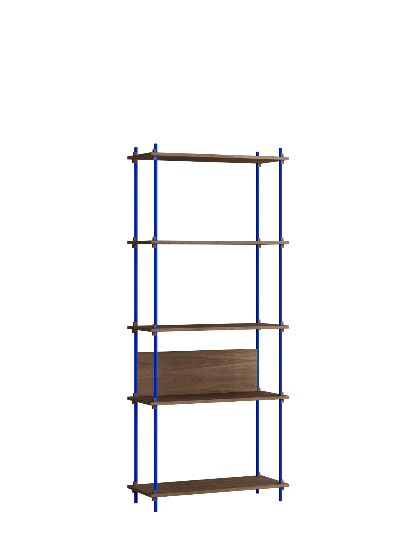 MOEBE - Reolsystem S.200.1.A, Smoked Oak/Deep Blue