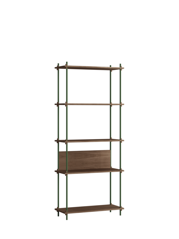 MOEBE - Reolsystem S.200.1.A, Smoked Oak/Pine Green