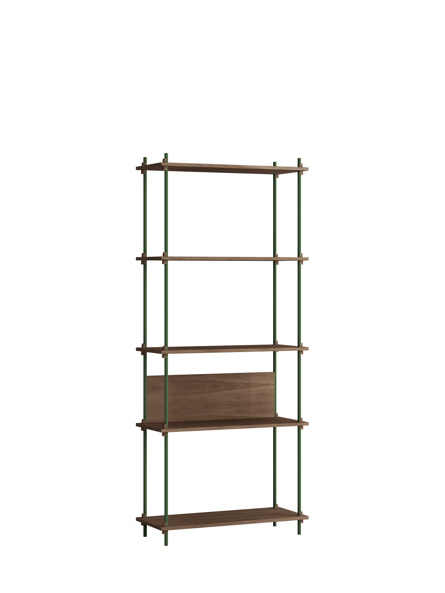 MOEBE - Reolsystem S.200.1.A, Smoked Oak/Pine Green
