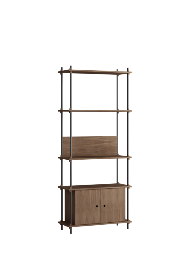 MOEBE - Reolsystem S.200.1.B, Smoked Oak/Sort