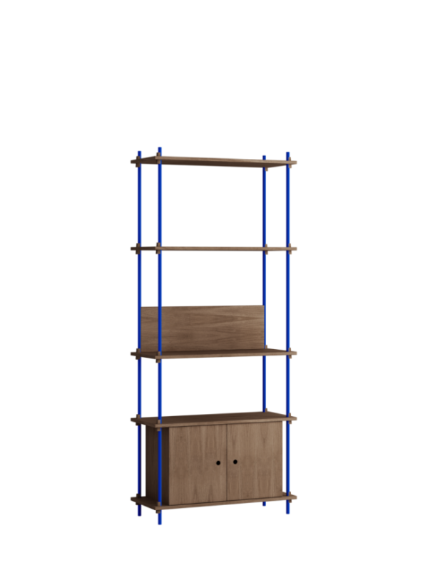 MOEBE - Reolsystem S.200.1.B, Smoked Oak/Deep Blue
