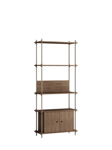 MOEBE - Reolsystem S.200.1.B, Smoked Oak/Warm Grey