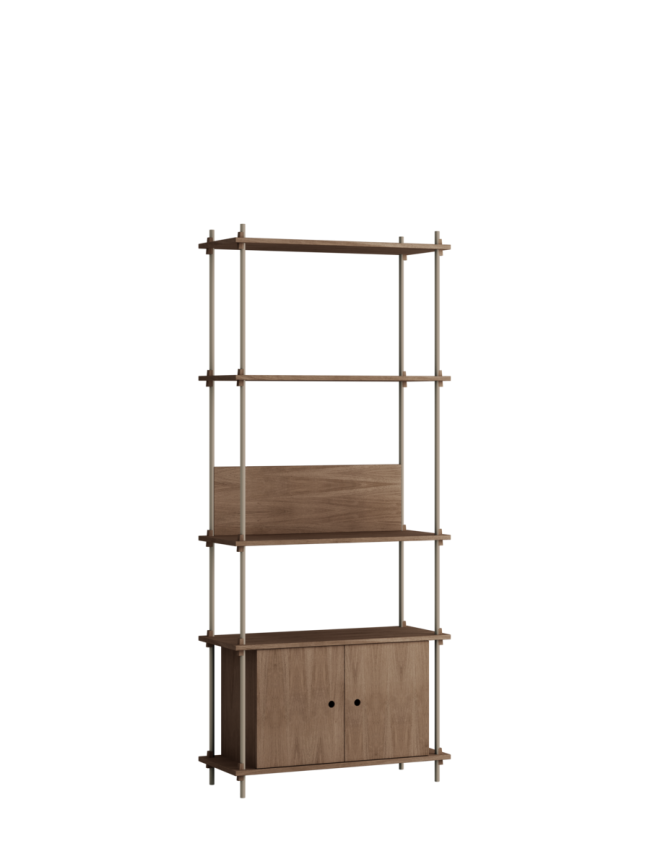 MOEBE - Reolsystem S.200.1.B, Smoked Oak/Warm Grey