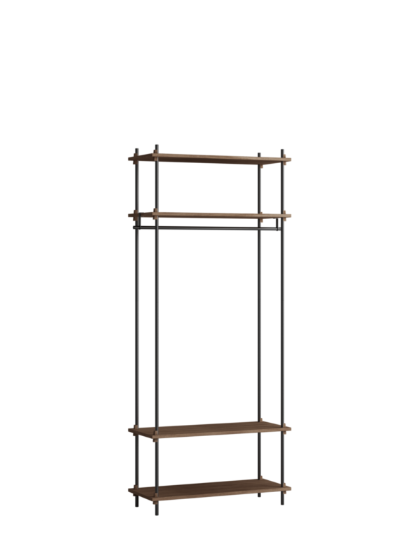 MOEBE - Reolsystem S.200.1.F, Smoked Oak/Sort