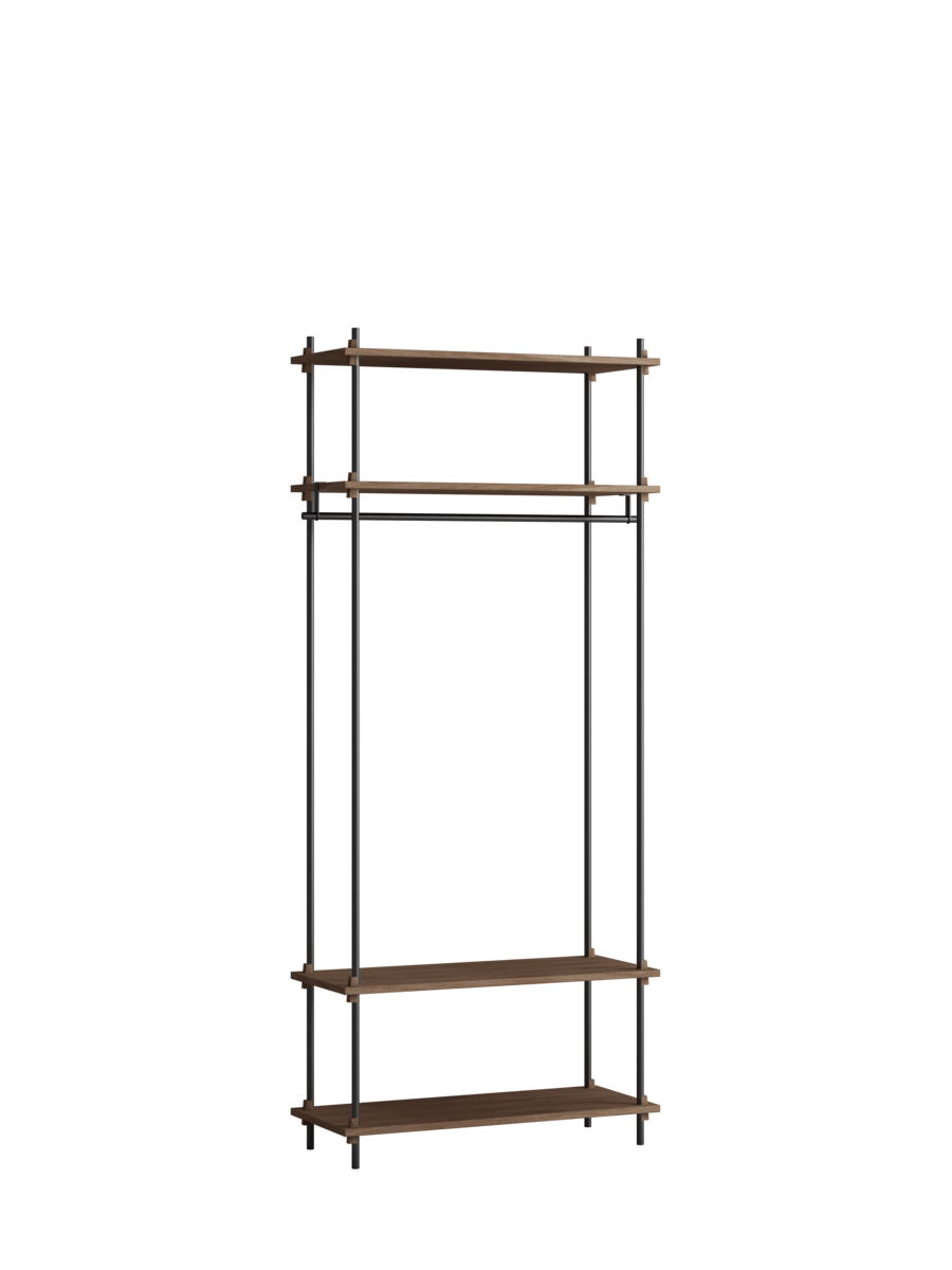 MOEBE - Reolsystem S.200.1.F, Smoked Oak/Sort