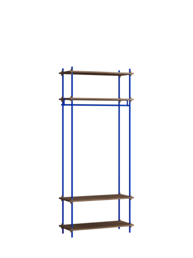 MOEBE - Reolsystem S.200.1.F, Smoked Oak/Deep Blue