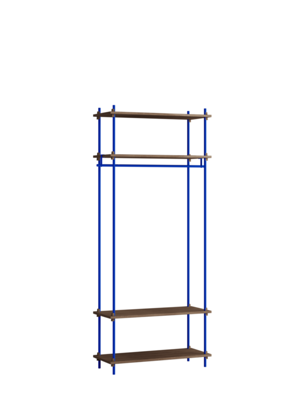 MOEBE - Reolsystem S.200.1.F, Smoked Oak/Deep Blue