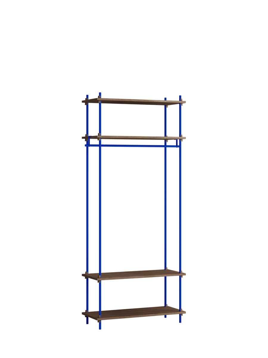 MOEBE - Reolsystem S.200.1.F, Smoked Oak/Deep Blue