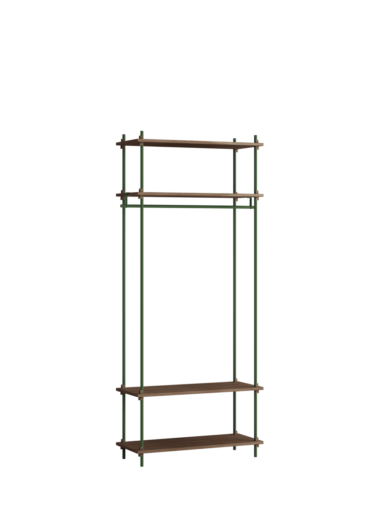 MOEBE - Reolsystem S.200.1.F, Smoked Oak/Pine Green