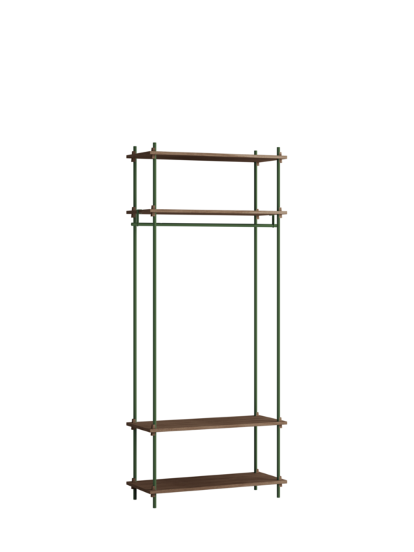 MOEBE - Reolsystem S.200.1.F, Smoked Oak/Pine Green