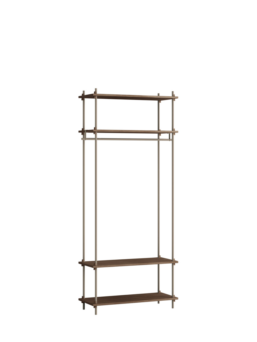 MOEBE - Reolsystem S.200.1.F, Smoked Oak/Warm Grey