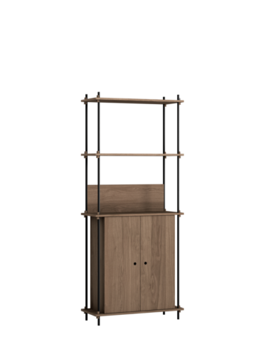 MOEBE - Reolsystem S.200.1.H, Smoked Oak/Sort
