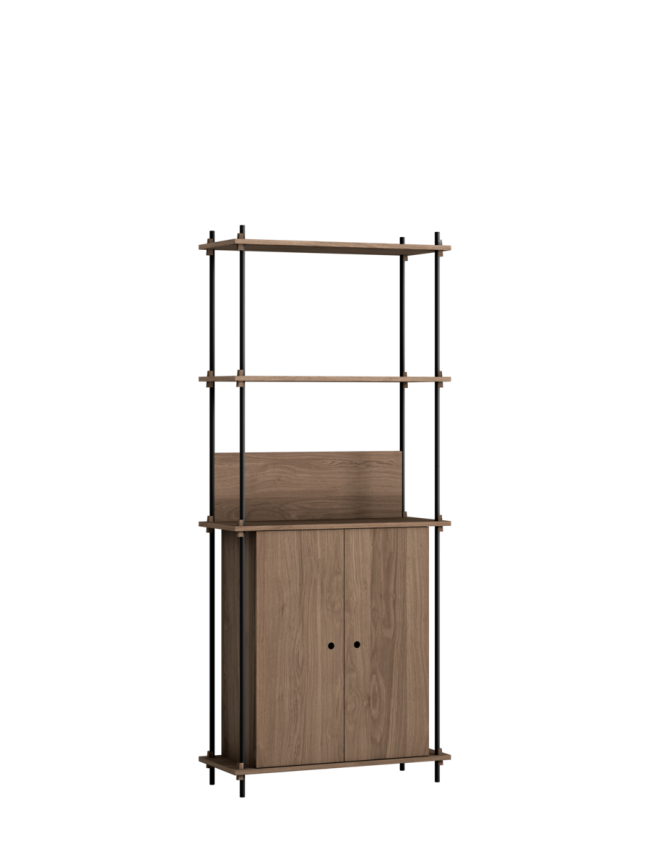 MOEBE - Reolsystem S.200.1.H, Smoked Oak/Sort
