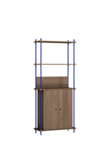 MOEBE - Reolsystem S.200.1.H, Smoked Oak/Deep Blue