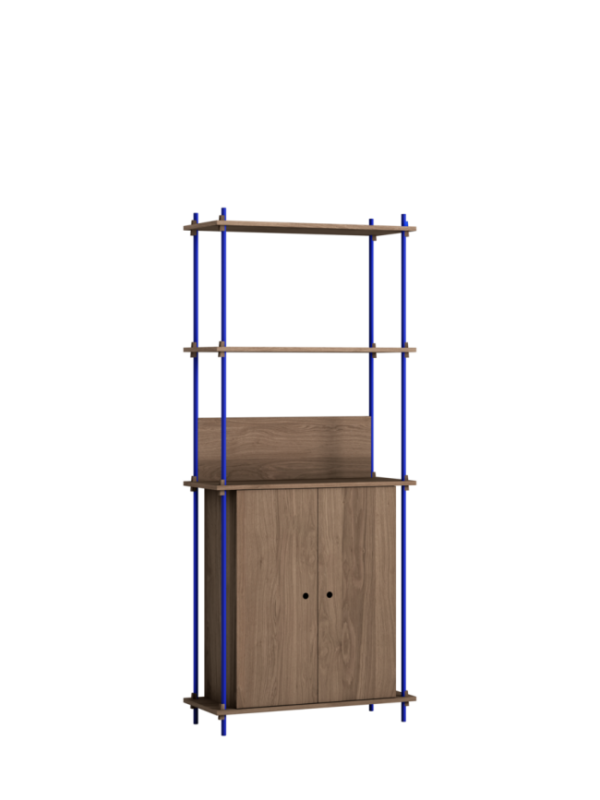 MOEBE - Reolsystem S.200.1.H, Smoked Oak/Deep Blue