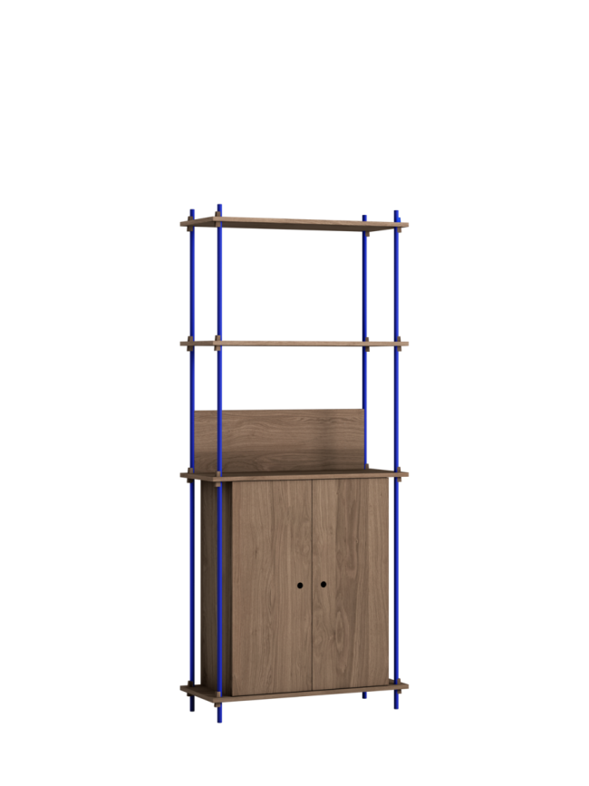 MOEBE - Reolsystem S.200.1.H, Smoked Oak/Deep Blue