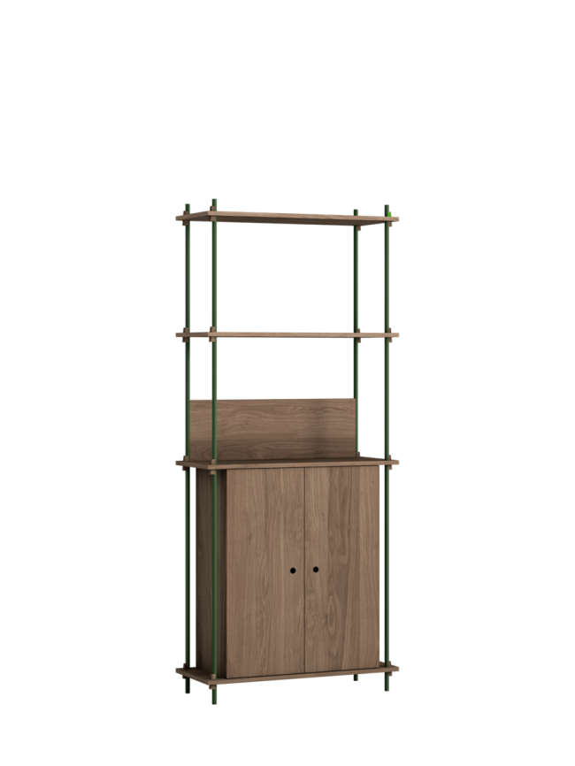 MOEBE - Reolsystem S.200.1.H, Smoked Oak/Pine Green