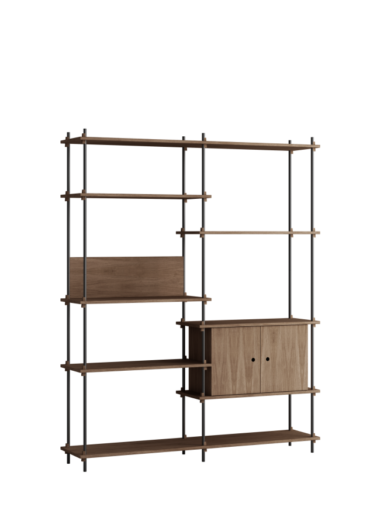 MOEBE - Reolsystem S.200.2.C, Smoked Oak/Sort