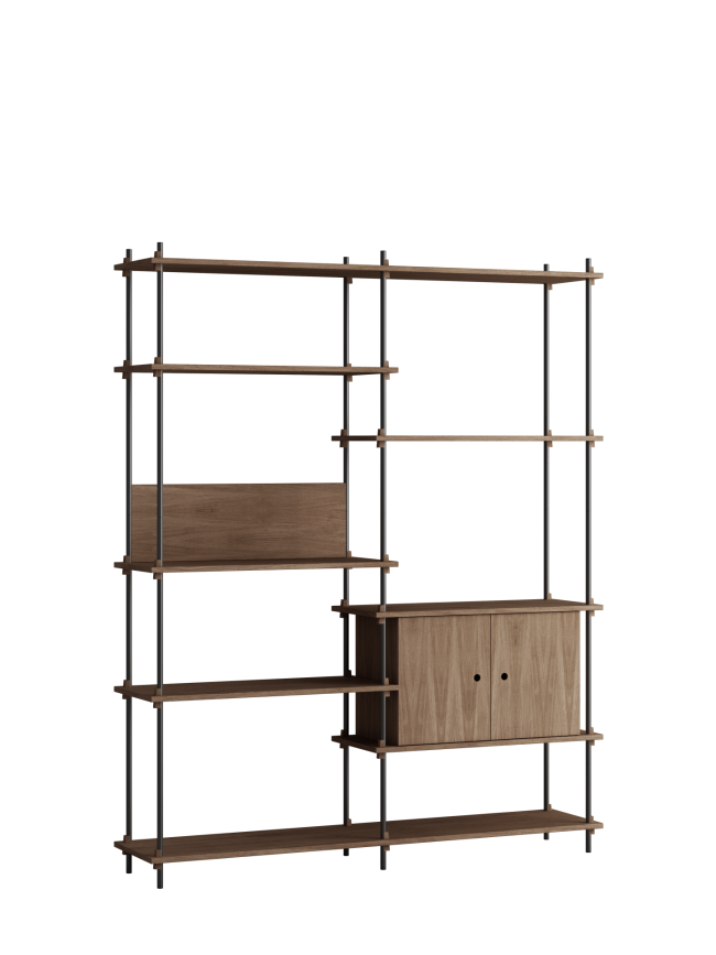 MOEBE - Reolsystem S.200.2.C, Smoked Oak/Sort