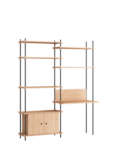 MOEBE - Reolsystem S.200.2.E, Eg/Sort