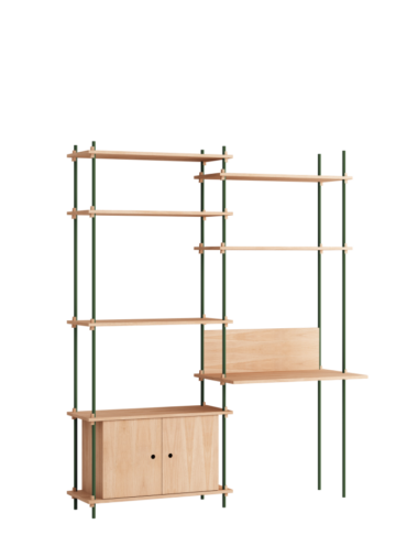 MOEBE - Reolsystem S.200.2.E, Eg/Pine Green