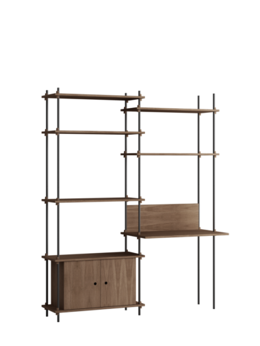 MOEBE - Reolsystem S.200.2.E, Smoked Oak/Sort