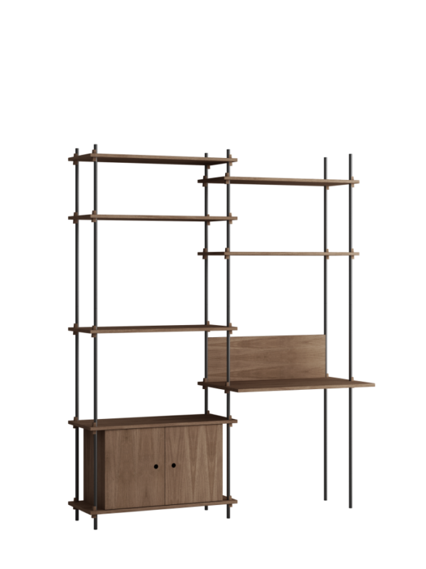 MOEBE - Reolsystem S.200.2.E, Smoked Oak/Sort