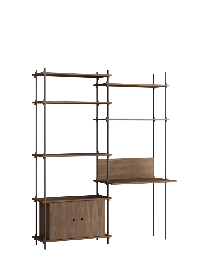 MOEBE - Reolsystem S.200.2.E, Smoked Oak/Sort