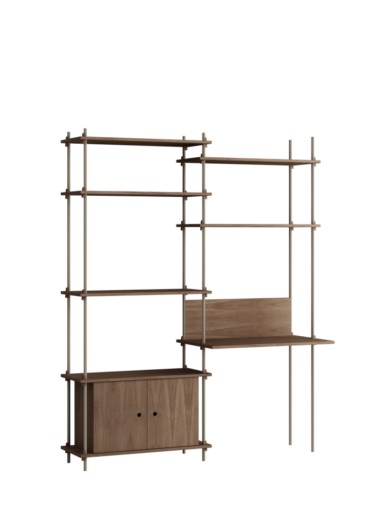 MOEBE - Reolsystem S.200.2.E, Smoked Oak/Warm Grey