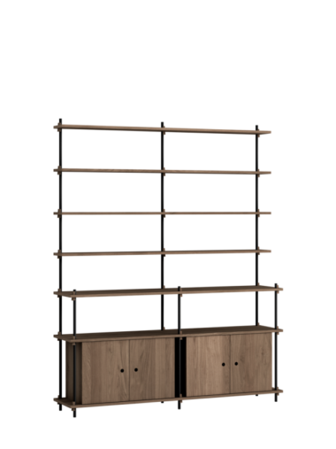 MOEBE - Reolsystem S.200.2.H, Smoked Oak/Sort