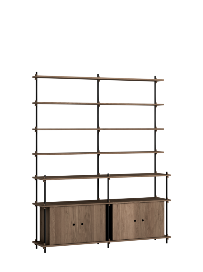 MOEBE - Reolsystem S.200.2.H, Smoked Oak/Sort
