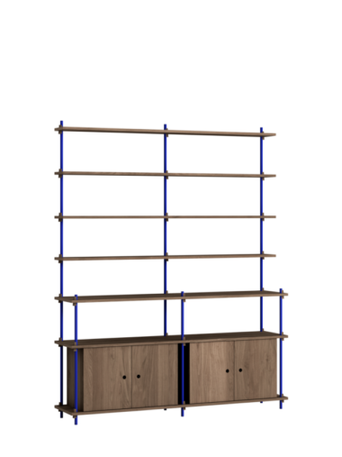 MOEBE - Reolsystem S.200.2.H, Smoked Oak/Deep Blue