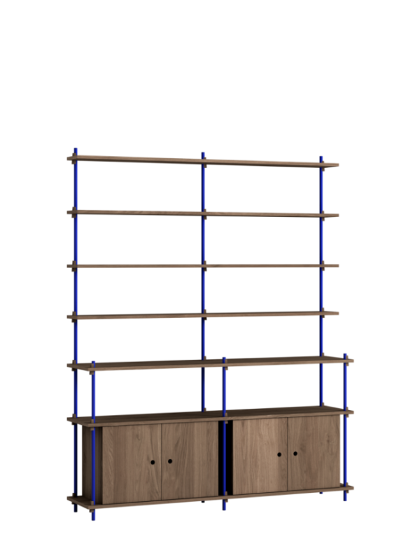 MOEBE - Reolsystem S.200.2.H, Smoked Oak/Deep Blue