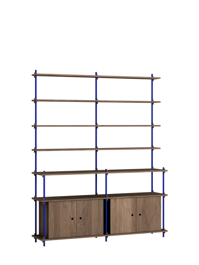 MOEBE - Reolsystem S.200.2.H, Smoked Oak/Deep Blue