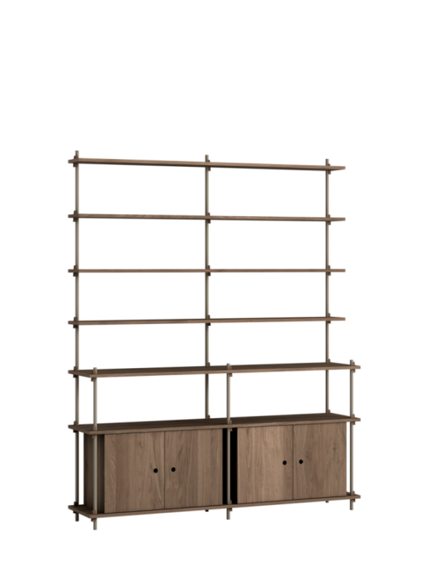 MOEBE - Reolsystem S.200.2.H, Smoked Oak/Warm Grey