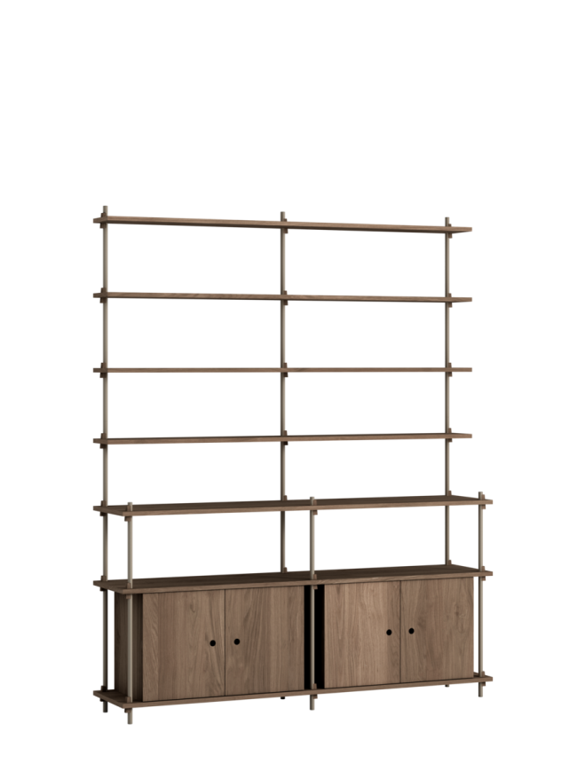 MOEBE - Reolsystem S.200.2.H, Smoked Oak/Warm Grey