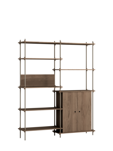 MOEBE - Reolsystem S.200.2.I, Smoked Oak/Warm Grey