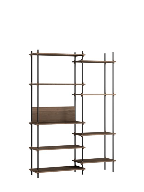 MOEBE - Reolsystem S.200.2.J, Smoked Oak/Sort