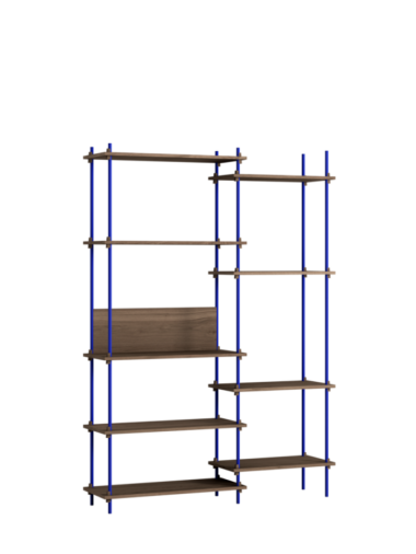 MOEBE - Reolsystem S.200.2.J, Smoked Oak/Deep Blue