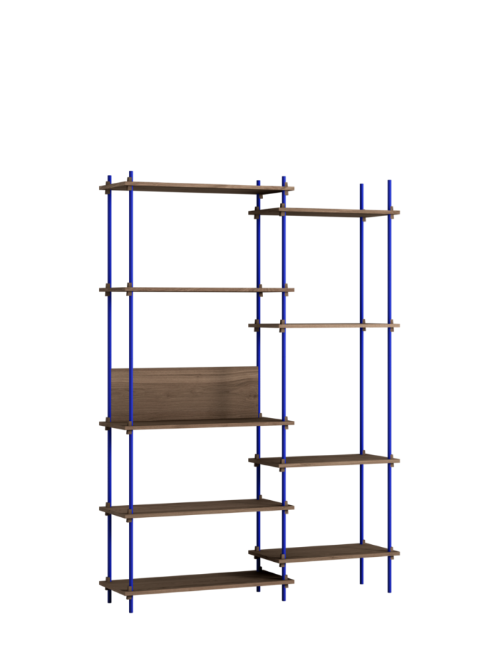 MOEBE - Reolsystem S.200.2.J, Smoked Oak/Deep Blue