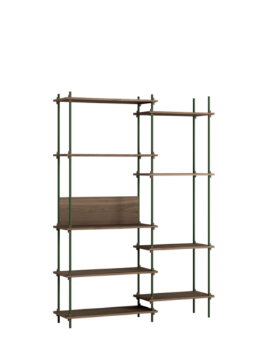 MOEBE - Reolsystem S.200.2.J, Smoked Oak/Pine Green