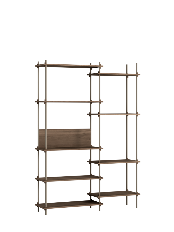 MOEBE - Reolsystem S.200.2.J, Smoked Oak/Warm Grey