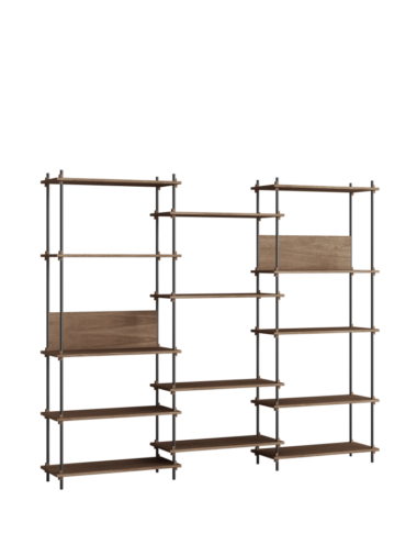 MOEBE - Reolsystem S.200.3.A, Smoked Oak/Sort