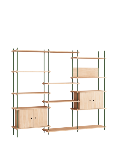 MOEBE - Reolsystem S.200.3.B, Eg/Pine Green